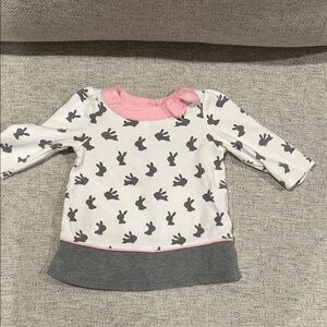 Pink and Gray Bunny Print Kids Tunic/Top